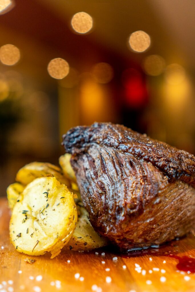 brown and black grilled meat